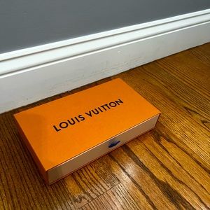 LV box, dust bag, gold ribbon